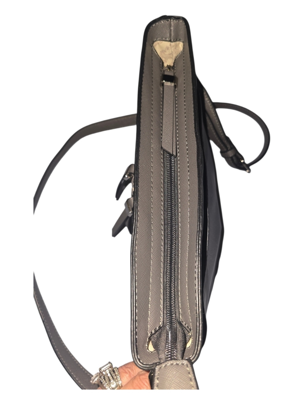 Simply Noelle Compact Gray Crossbody Bag Everyday Style Nylon Body - Picture 8 of 12